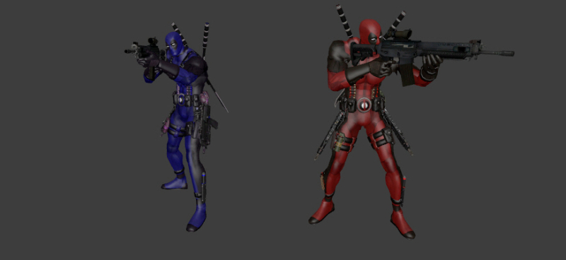 Deadpool Red and Blue